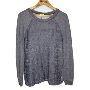 Kori America Lace Front Purple Pullover Sweater Women’s Size M
